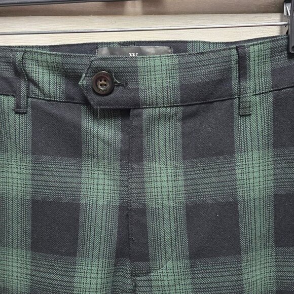 Plaid Tailored Suit Pants | Houston White | Green 30x32 - Picture 5 of 9